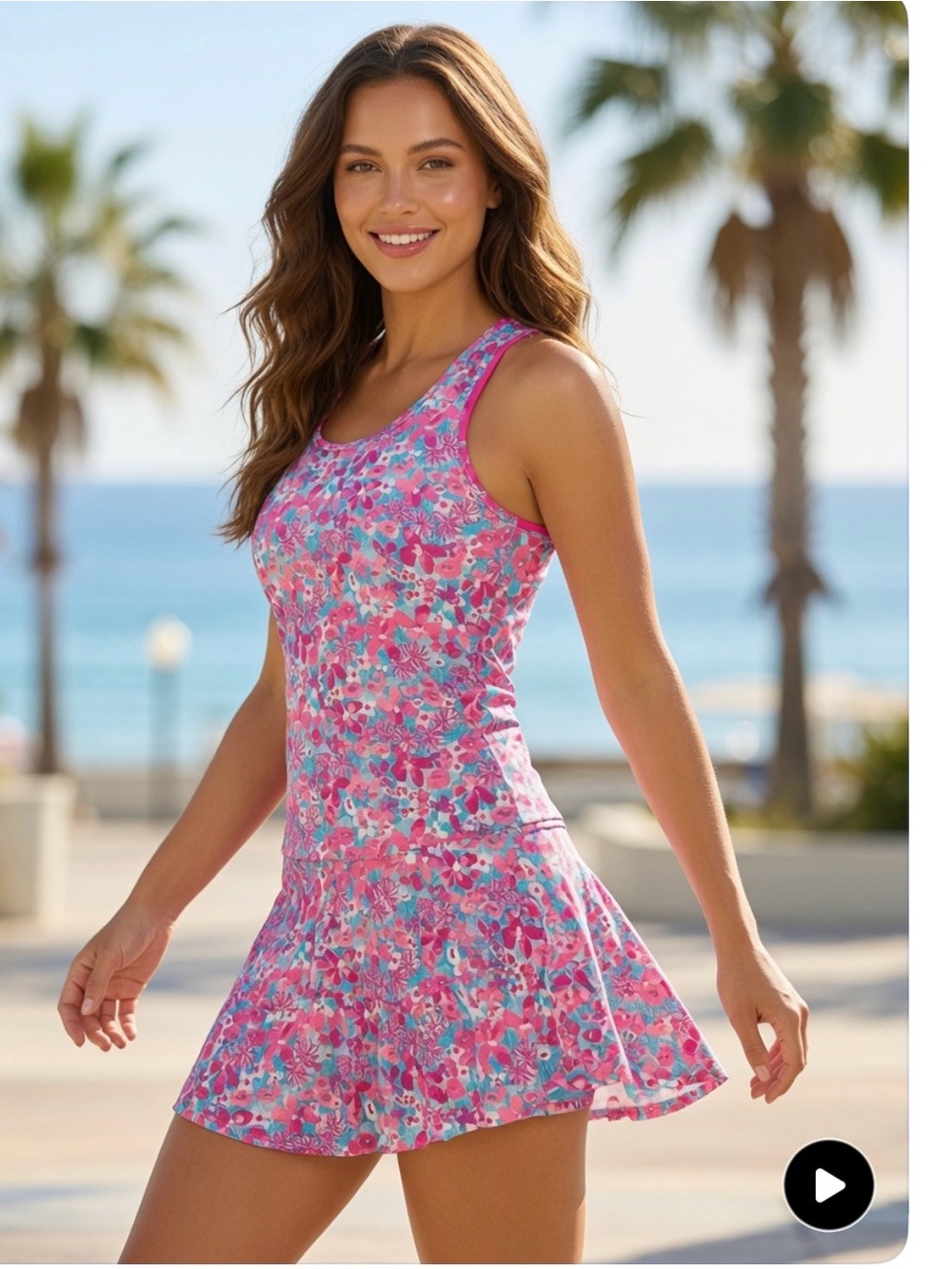 Lilly Pulitzer Asana Bra UPF 50+ Tank Top & CORRINE SKORT Aura Pink BABY BLOOMER